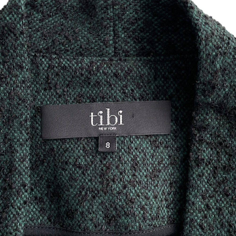 Tibi Wool Open Front Sweater Blazer Jacket Green … - image 5
